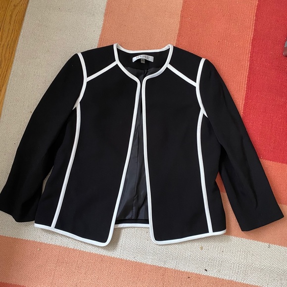 Black Kasper Jacket With White Pipping - Picture 2 of 4